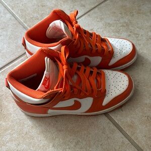 Nike orange hightop dunks 6Y